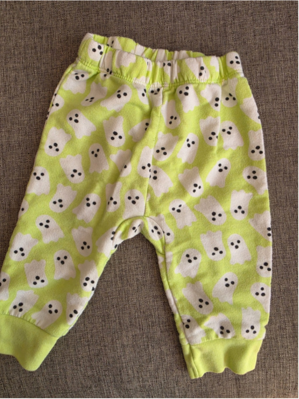 Cat & Jack Baby Halloween Ghost Jogger Pants Lime Green 3-6 Months EUC